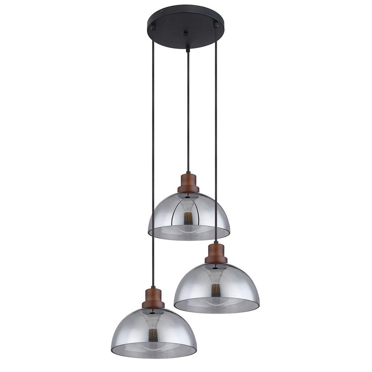 HÄNGELEUCHTE SALSA Grau Metall Glas - Grau, Glas (47/47/150cm) - Globo Lighting