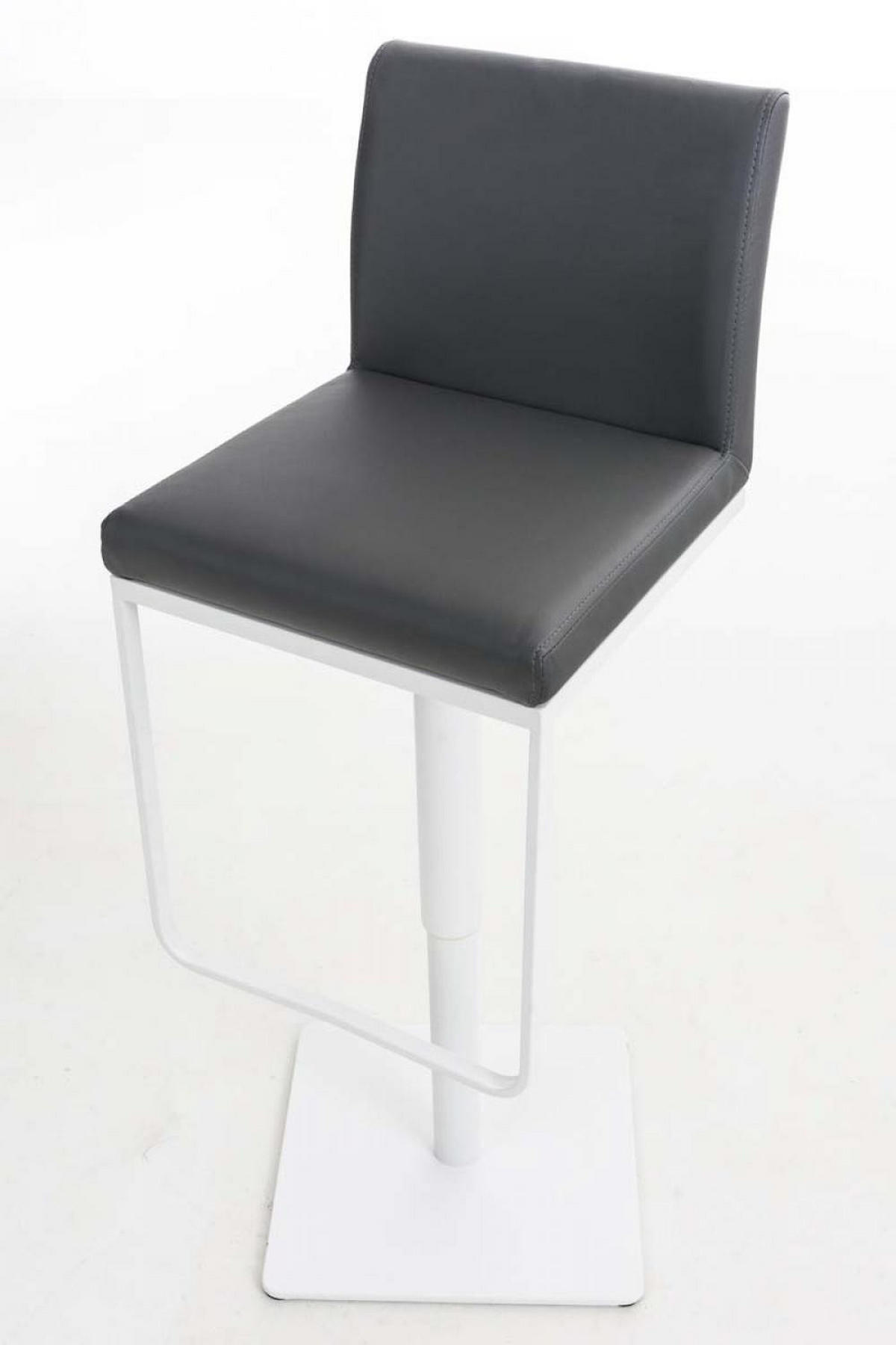 BARHOCKER 2er Set Lederlook Grau - Weiß/Grau, Textil/Metall (42/86/44cm) - CLP