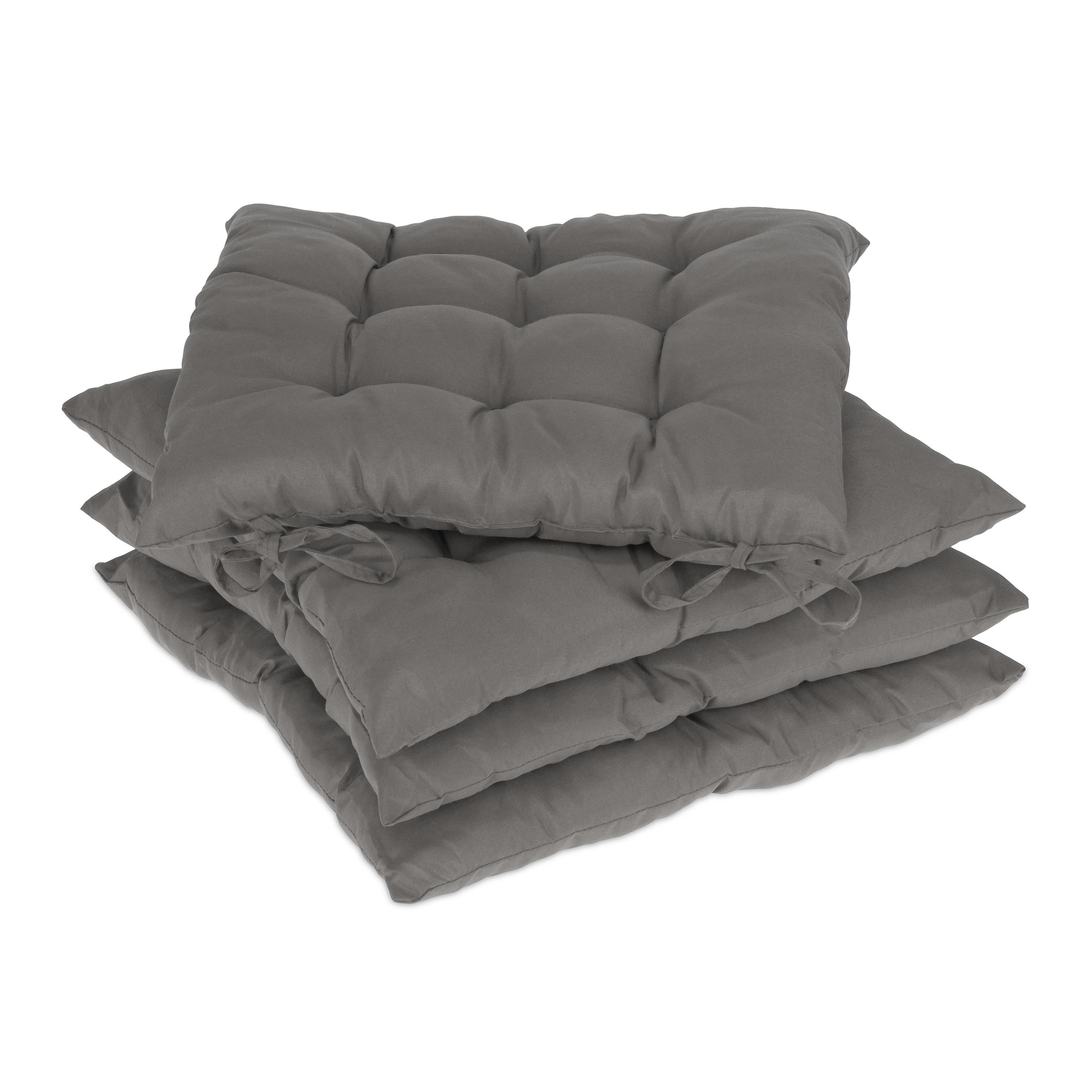 4XSTUHLKISSEN - Grau, Kunststoff/Textil (38/5/38cm) - Relaxdays