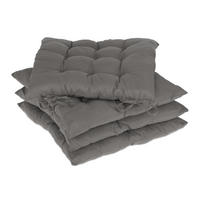 4XSTUHLKISSEN - Grau, Kunststoff/Textil (38/5/38cm) - Relaxdays