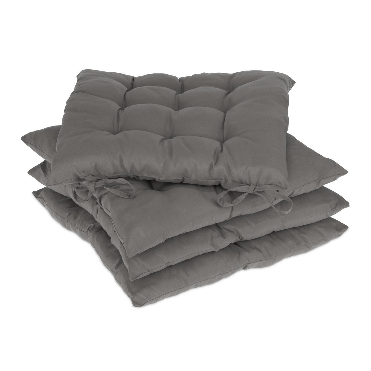 4XSTUHLKISSEN - Grau, Kunststoff/Textil (38/5/38cm) - Relaxdays