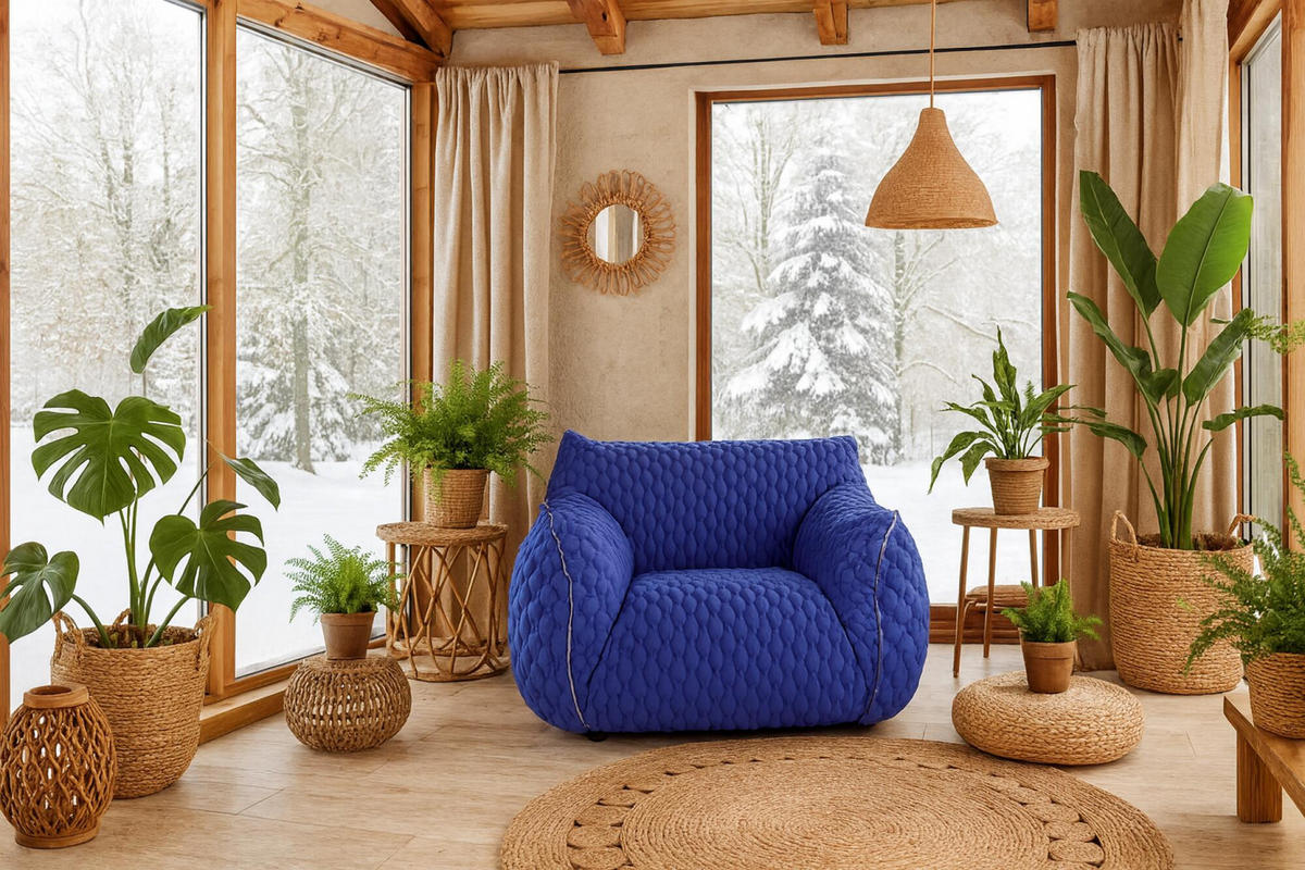 SESSEL NUA Blau 113x102x82 cm - Blau, Textil (113/82/102cm) - FURNLUX