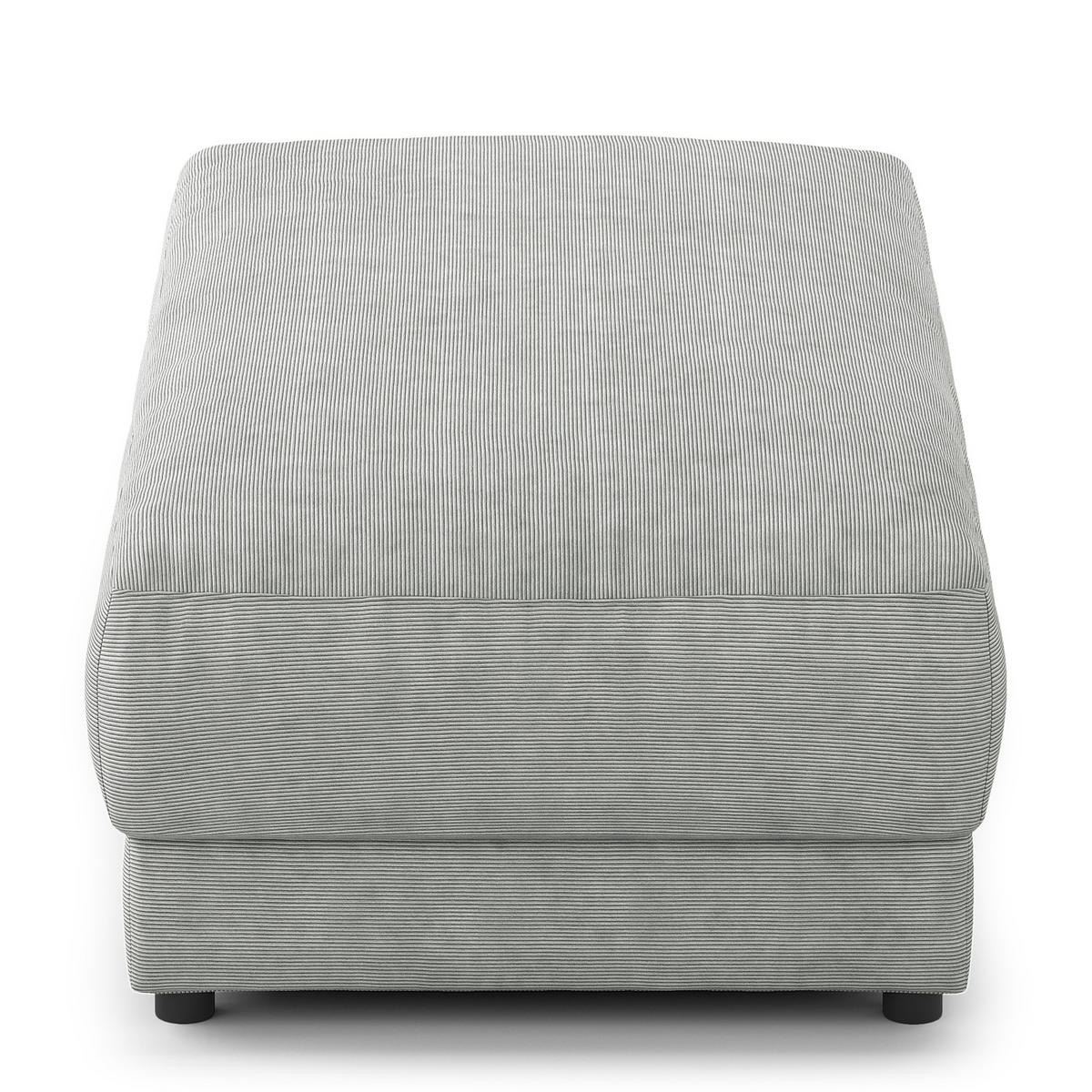 POLSTERHOCKER - rechteckig - Schwarz/Grau, Kunststoff/Textil (134/45/65cm) - home24