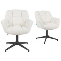 BÜROSTUHL Mika-Nala - Creme/Schwarz, Textil/Metall (65/78/66cm) - DUBI Möbel