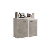 KOMMODE London LRXK 2D mit 2 Türen, Sideboard in Farbe: Weiß|Grau, Größe: 97 x 82 x 40 cm - Weiß/Grau, Holzwerkstoff (97/82/40cm) - O-Sofa