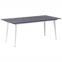 GARTENTISCH 180/90 cm Steinoptik Grau Tolentino - Weiß, Kunststoff (180/90/75cm) - Beliani