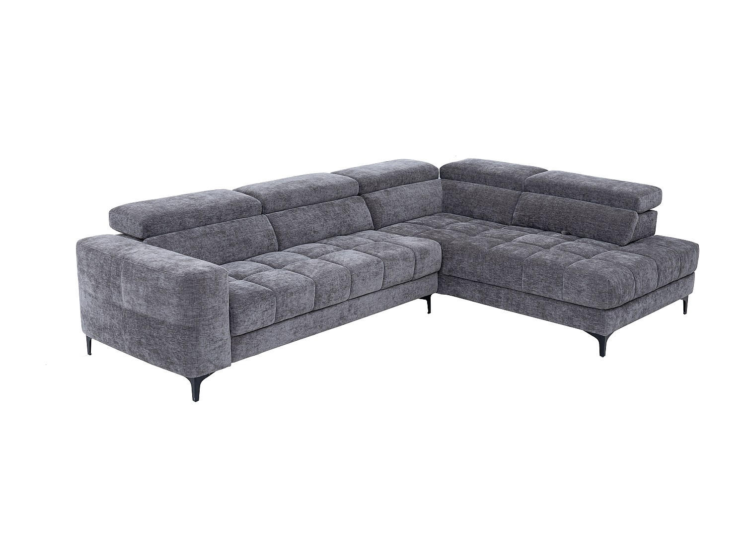 ECKRELAXSOFA elektrisch - Ecke rechts - mit ausziehbarer Sitzfläche - Stoff - Anthrazit - MONISO - Anthrazit, Textil (298/211.5cm) - Vente-Unique