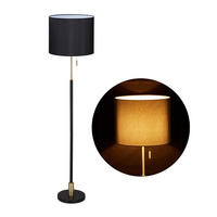 STEHLAMPE - Schwarz, Textil/Metall (40/40/163cm) - Relaxdays