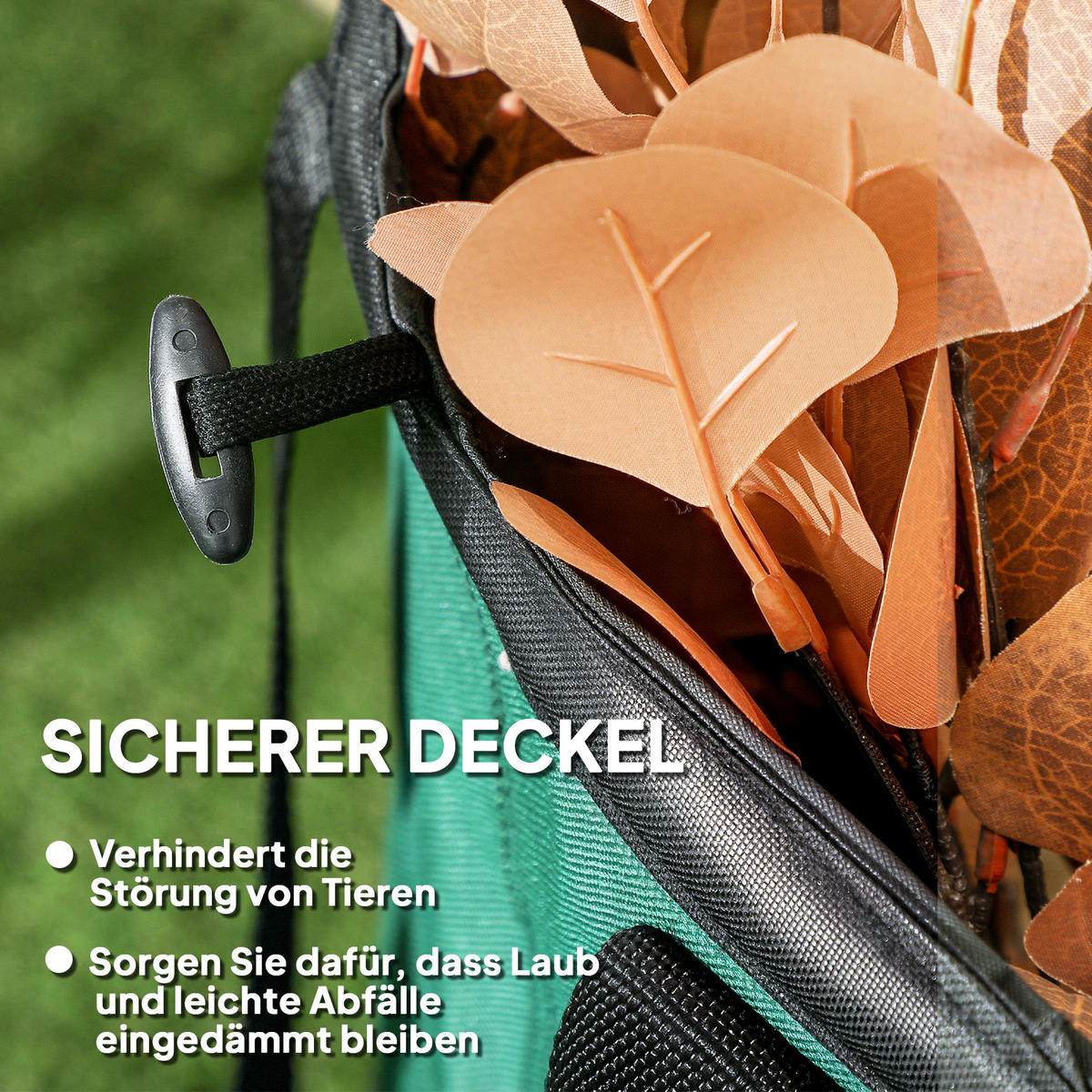 GARTENSACK 2x160L - Grün, Textil (55/65/55cm) - Outsunny