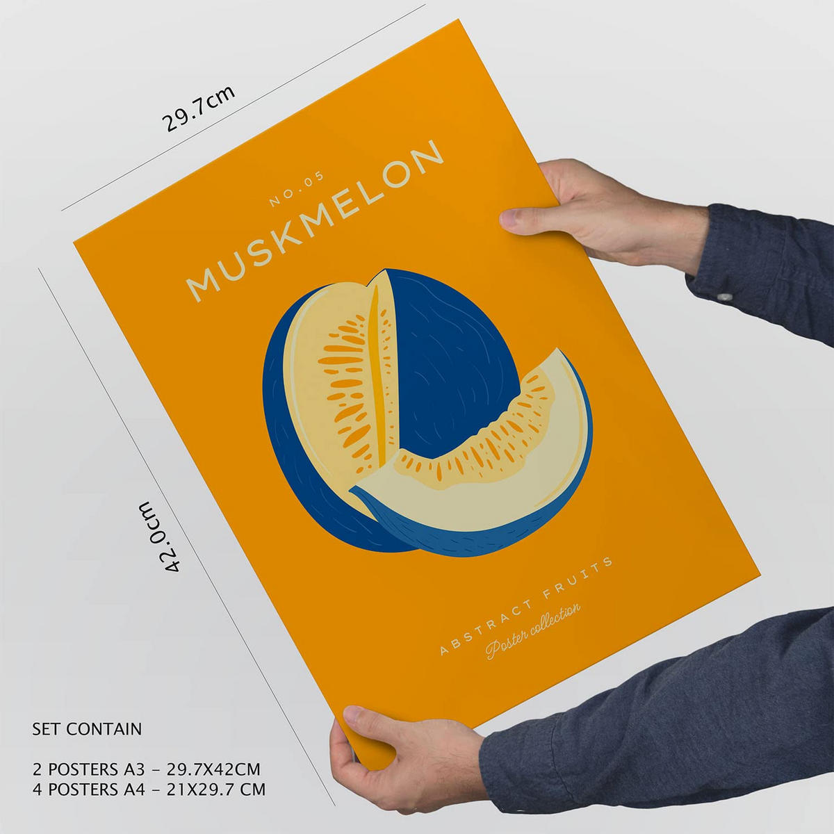 POSTER Set Mit 6 Lebensmittel Und Ernährungs Tropische Umgebung A3 & A4 Schwarzer Rahmen - Schwarz, Papier (29/3cm) - Nacnic