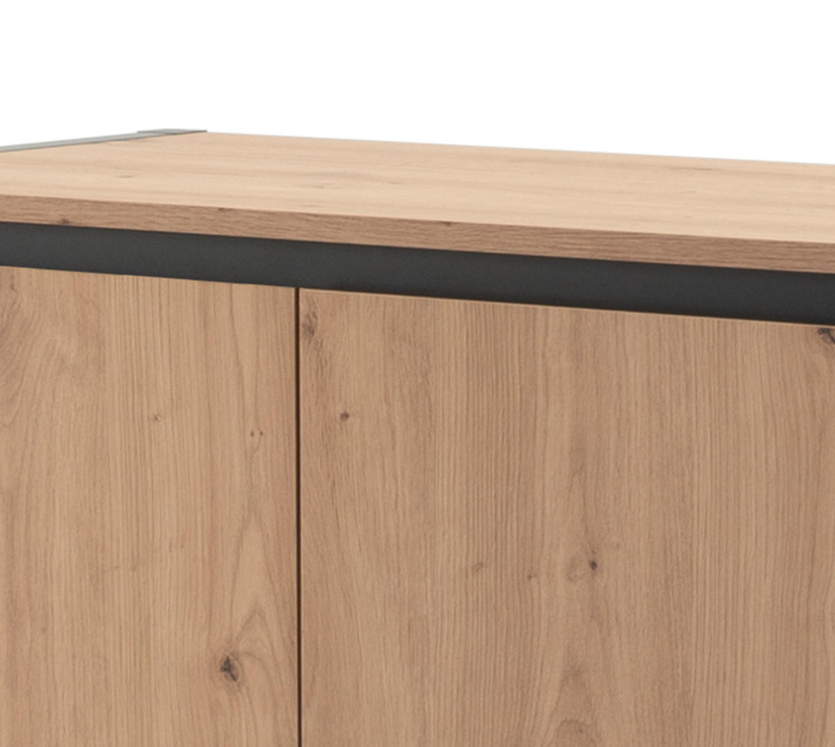 KOMMODE Artisan Eiche, anthrazit, Industrial Design 80 x 88 cm, Anrichte 2-türig - Anthrazit/Eiche Artisan, Holzwerkstoff (80/88/40cm) - Furn.Design