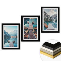 WANDBILDER 3er-Set - 20x30 cm Schwarzer Rahmen - Seebrücken, Boote, Frieden - Schwarz, Kunststoff (20/30cm) - ArtPrintCave