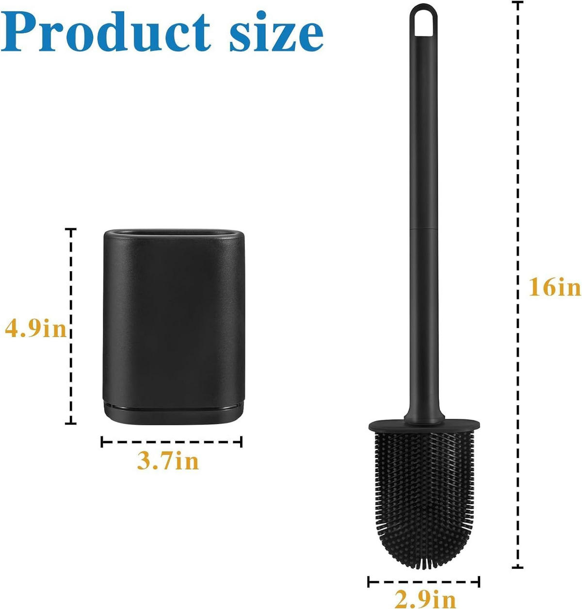 TOILETTENBÜRSTE – Schwarz – 40 cm lang - Schwarz, Kunststoff (5.4/41/9cm)