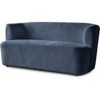 2-SITZER SOFA Nori dunkelblau velour - Schwarz/Dunkelblau, Kunststoff/Textil (150/68/72cm) - Beautysofa