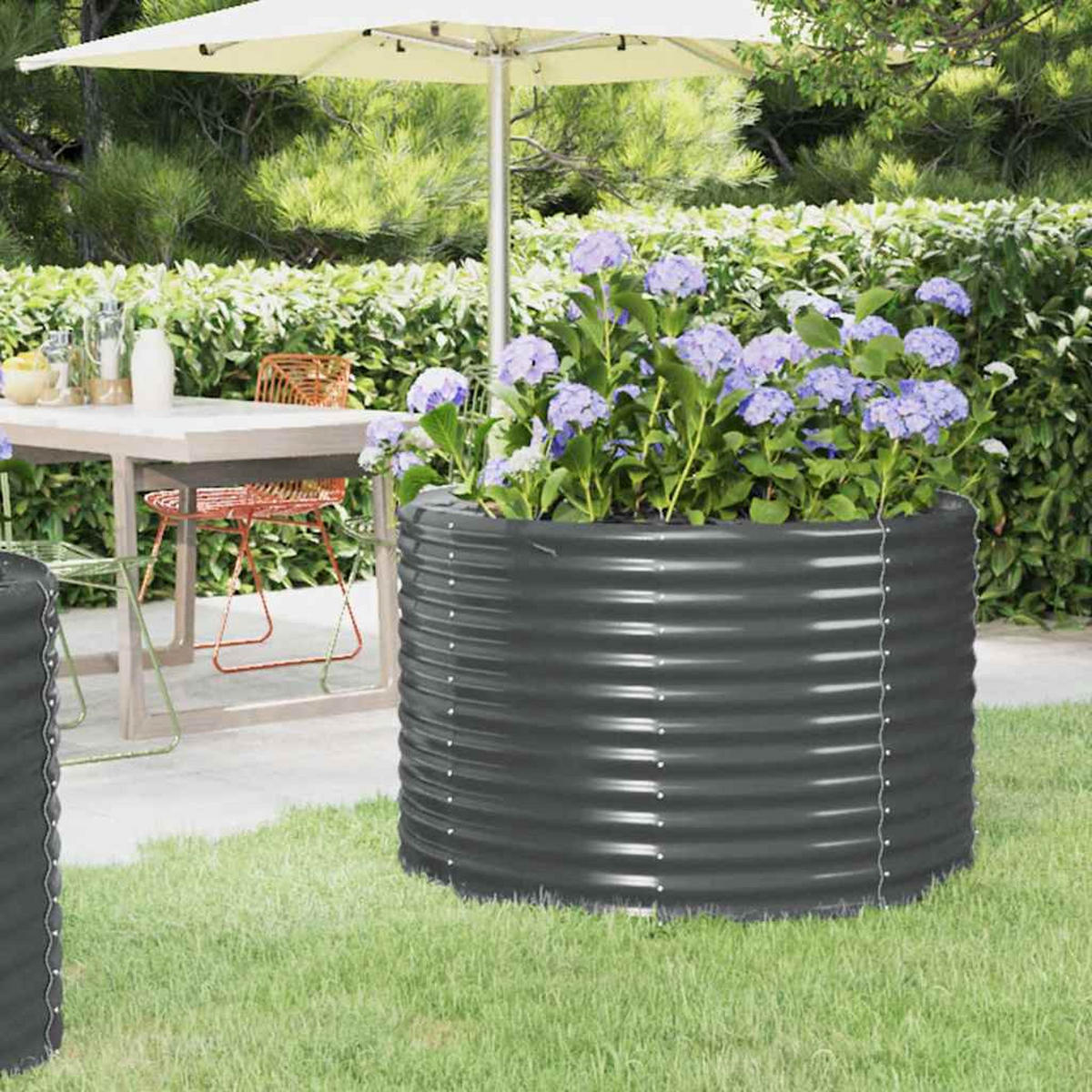 HOCHBEET Verzinkter Stahl 100/100/68 Cm Anthrazit - Anthrazit, Metall (100/68/100cm) - vidaXL