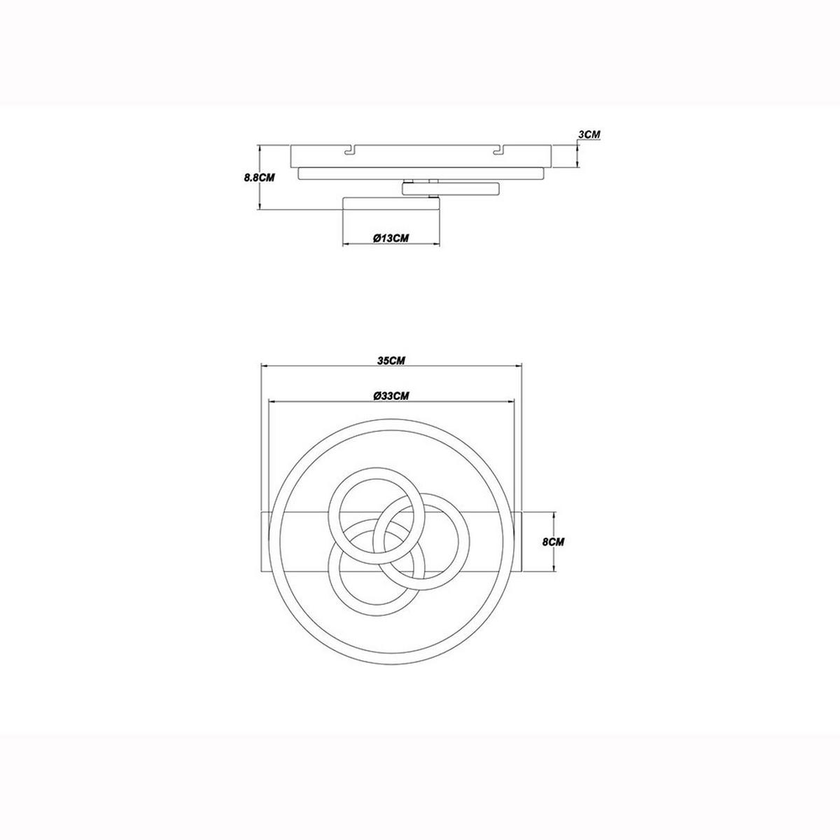 LED DECKENLEUCHTE Metall Schwarz Dimmbar Memory - Schwarz, Metall (35/33/8.8cm) - Globo Lighting