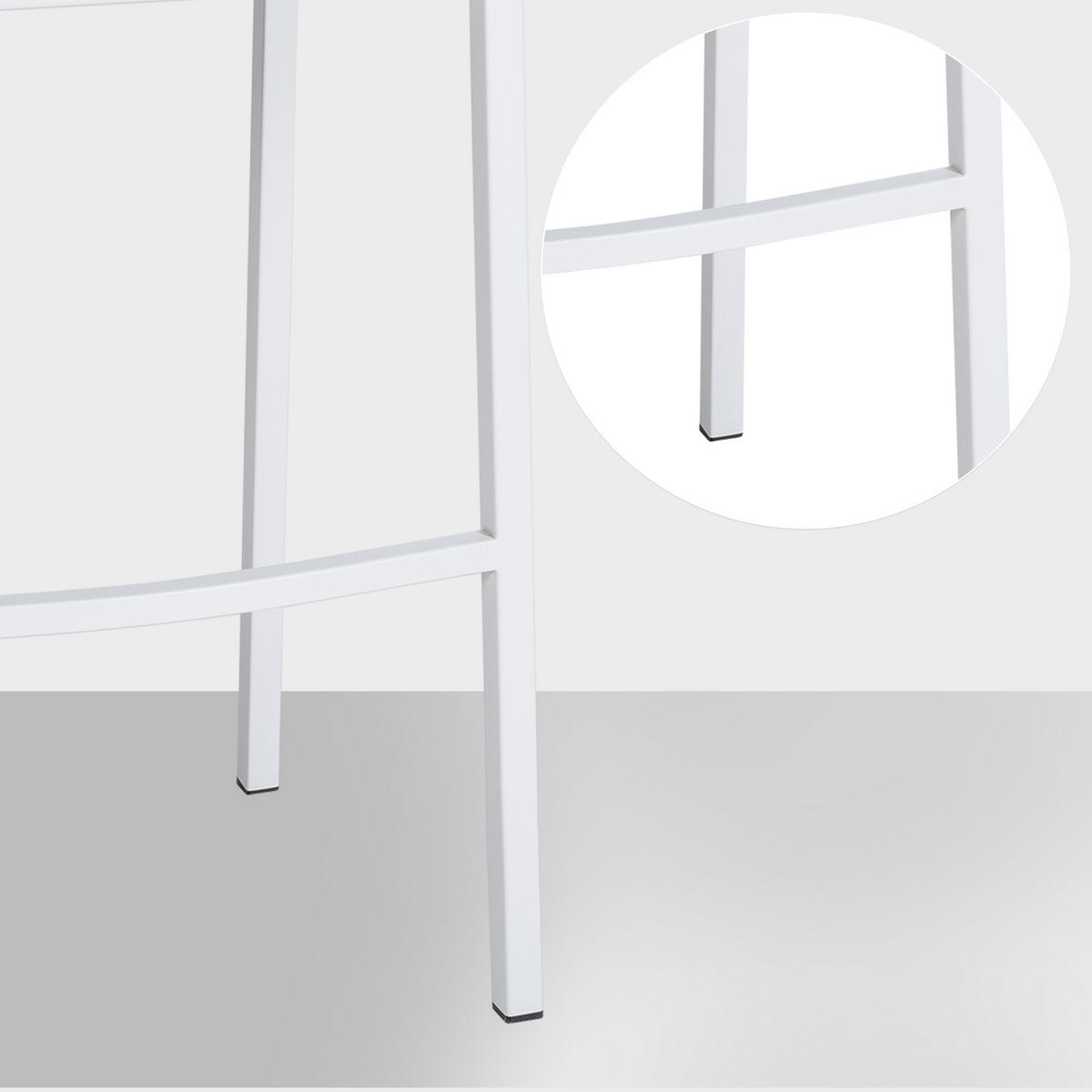 BARHOCKER Filz Anthrazit - Anthrazit/Weiß, Textil/Metall (64/110/48cm) - CLP