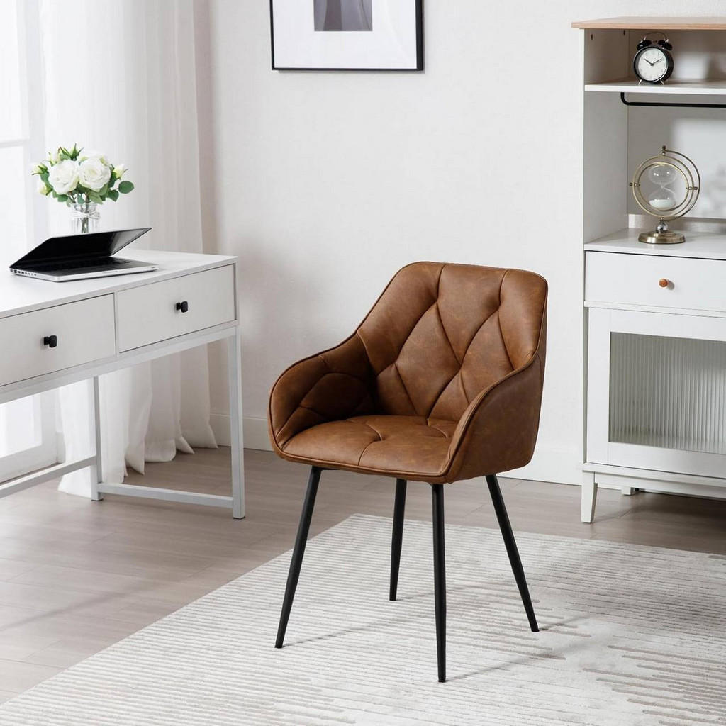 Thumbnail - Woltu Armlehnstuhl, Braun, Kunststoff, konisch, 56x83.5x53 cm, Esszimmer, Stühle, Esszimmerstühle, Armlehnenstühle