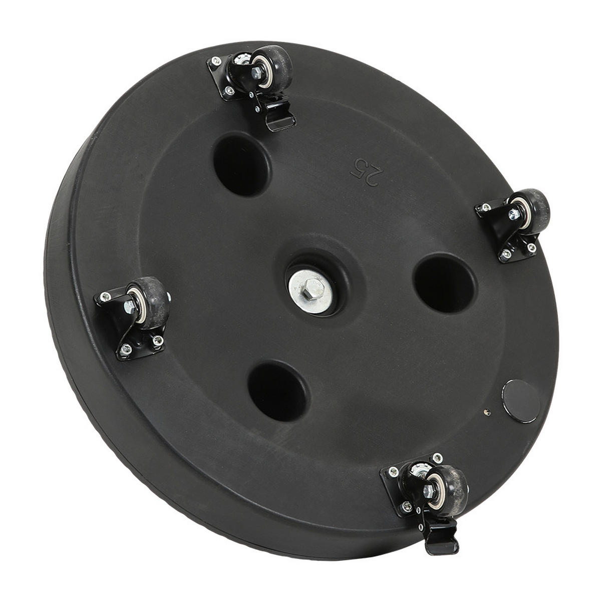 SONNENSCHIRMSTÄNDER Sonnenschirmfuß mit Rollen aus PE + Concrete mit dekorativem Muster Schwarz standfest ohne Befüllen Ø45 × 30 cm 25 kg - Schwarz, Metall (45/45cm) - Livingandhome