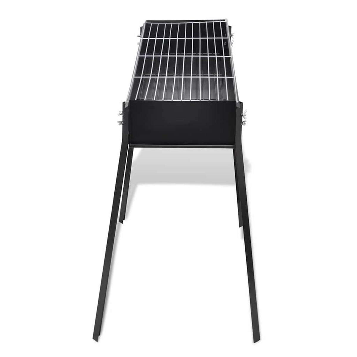 BBQ-GRILL Säulengrill Standgrill Kohlegrill Quadratisch - Schwarz, Metall (47/76/75cm) - vidaXL