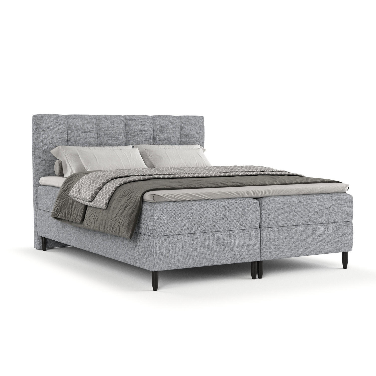 BOXBETT Arlette Grau 200/200 cm - Schwarz/Grau, Holz/Holzwerkstoff (200/200cm) - Maison de Reve