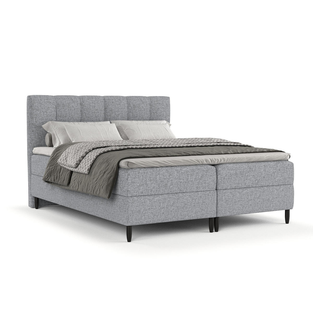 BOXBETT Arlette Grau 200/200 cm - Schwarz/Grau, Holz/Holzwerkstoff (200/200cm) - Maison de Reve