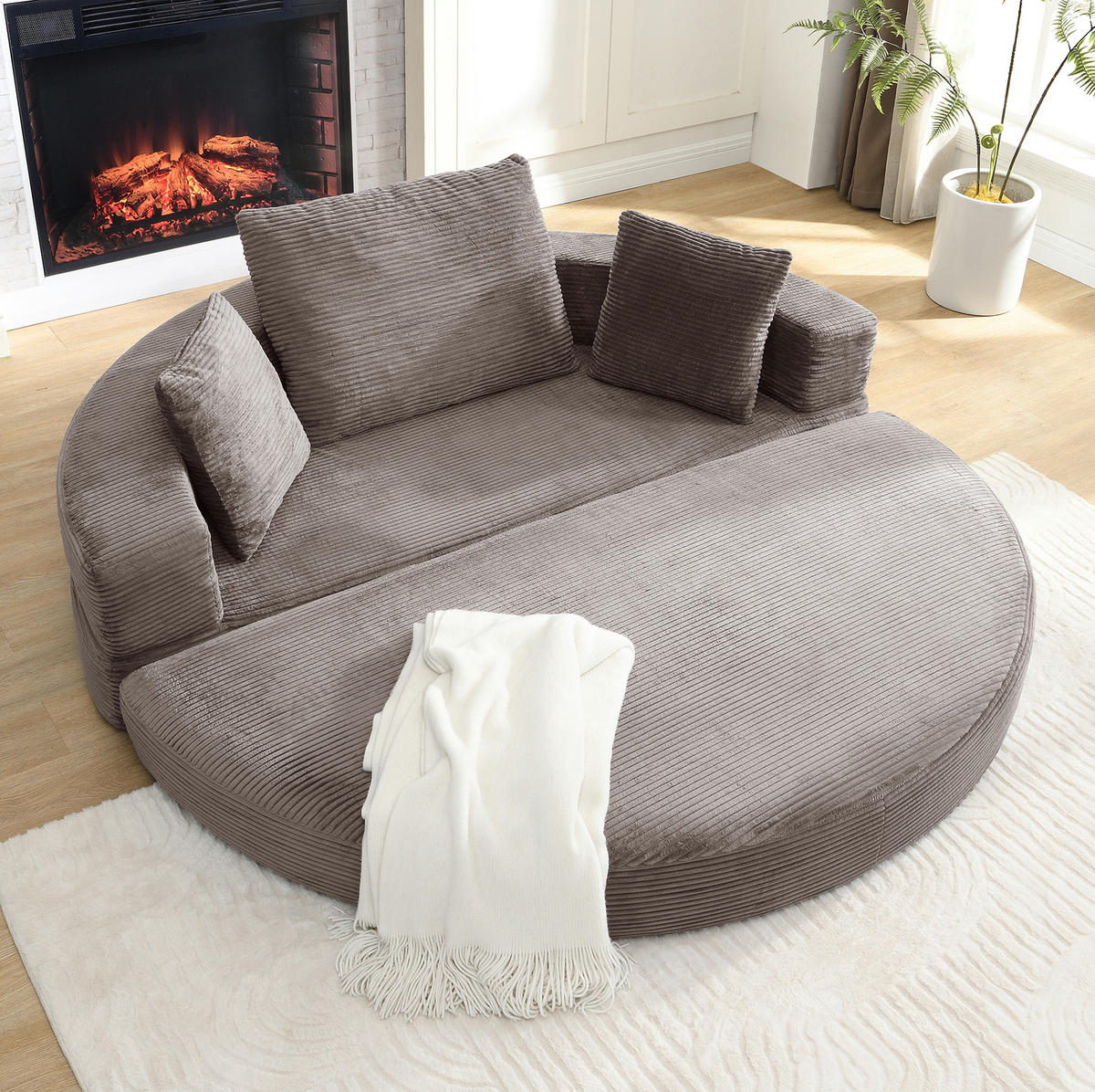 SCHLAFSOFA 173/176/40 cm aus Schaumstoff mit 2-in-1-Funktion Braungrau - Graubraun, Kunststoff (176/40/173cm) - Modenvie