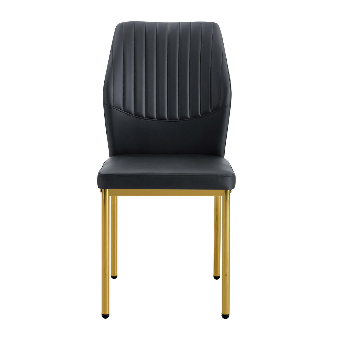 ESSZIMMERSTUHL 4er-Set PU Schwarz-Gold mit Metallbeinen - Goldfarben, Metall (42.6/93/43cm) - Meubliv