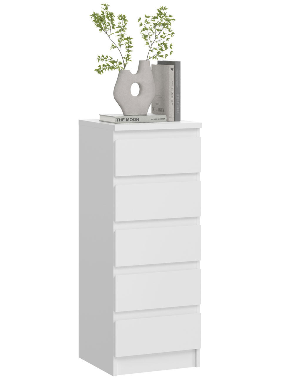 KOMMODE City weiß 40 / 40 / 104cm - Weiß, Holz/Holzwerkstoff (40/104/40cm) - Feldmann-Wohnen