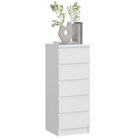 KOMMODE City weiß 40 / 40 / 104cm - Weiß, Holz/Holzwerkstoff (40/104/40cm) - Feldmann-Wohnen
