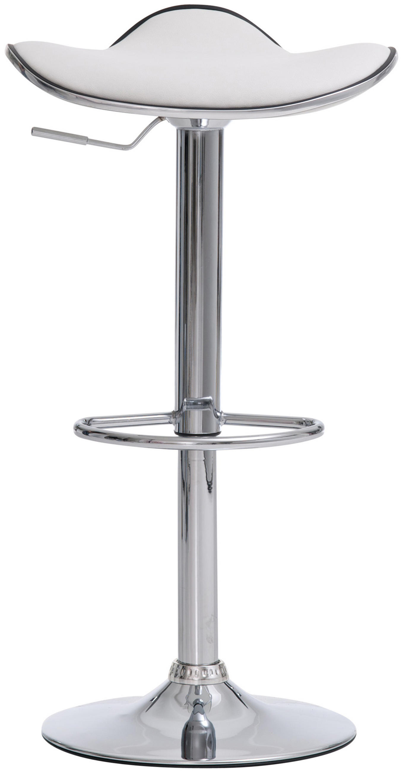 BARHOCKER Shangrila, 2er Set, Gestell Metall in Chromoptik, Kunstleder weiß, - Chromfarben/Weiß, Kunststoff/Textil (45/91/45cm) - TPFLiving