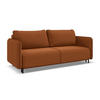 3-SITZER SOFA mit Schlaffunktion Samt Stoff Orange - Terra cotta/Schwarz, Holz/Textil (226/90/92cm) - Makamii