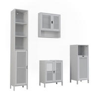 BADMÖBEL-SET Liora, Weiß, 4 Teile - Weiß, Holzwerkstoff (48/60/29cm) - Vicco