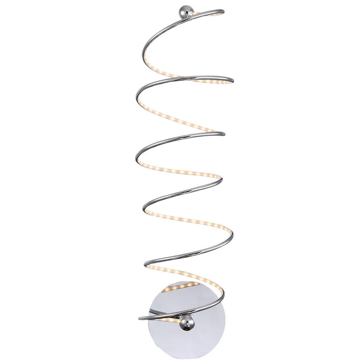 LED WANDLEUCHTE REBEL Spiral Design Silber - Silberfarben, Metall (18/25/60cm) - Globo Lighting