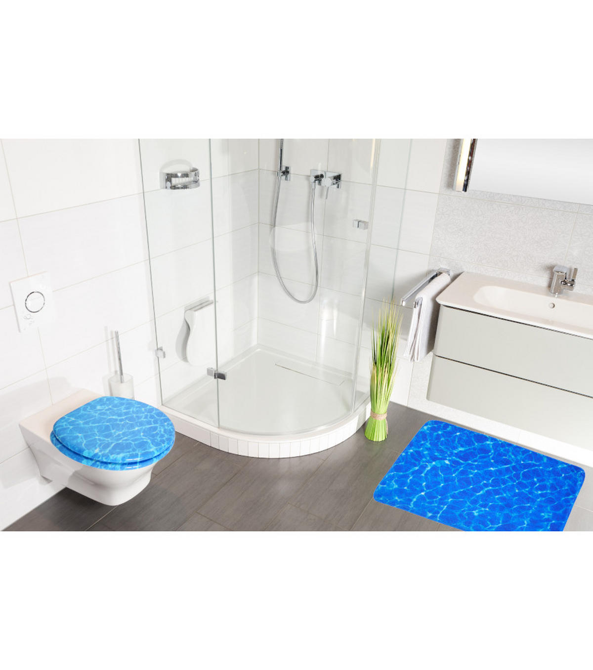 BADTEPPICH Lagune 50 x 80 cm - Blau, Textil (50/80cm) - Sanilo