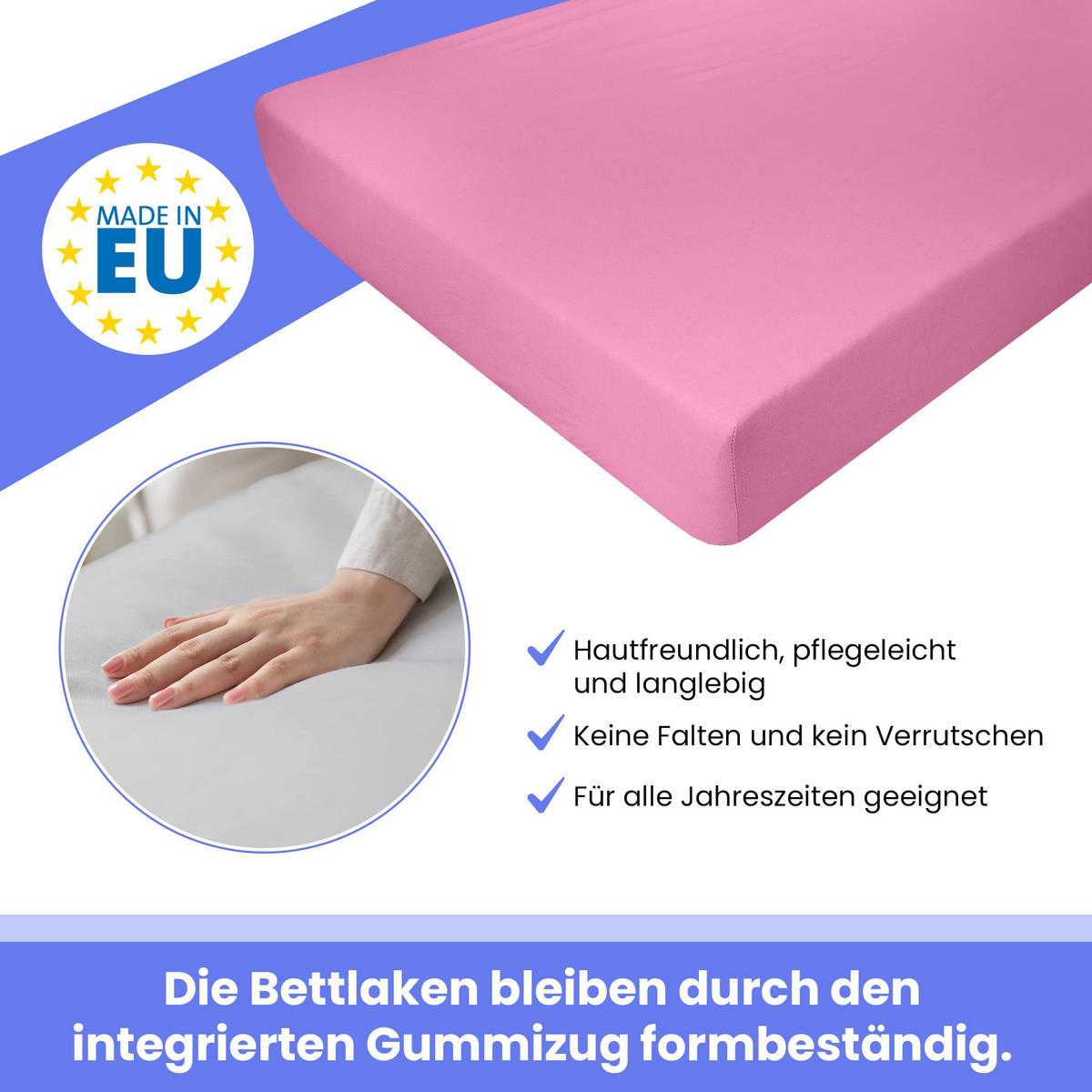 SPANNBETTLAKEN 80/180 cm, Jersey Elastisch 100 % Baumwolle Rosa - Pink, Textil (80/180cm) - Best For Home