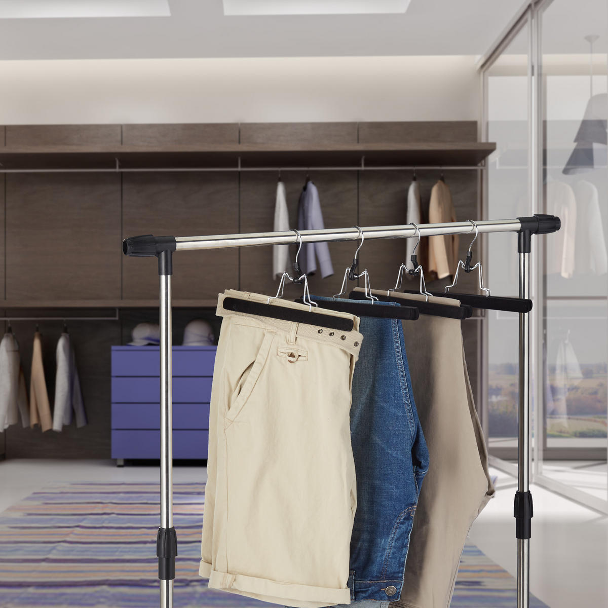 5XOBEŠALNIKI - črna, kovina/tekstil (25/16.5/2.5cm) - Relaxdays