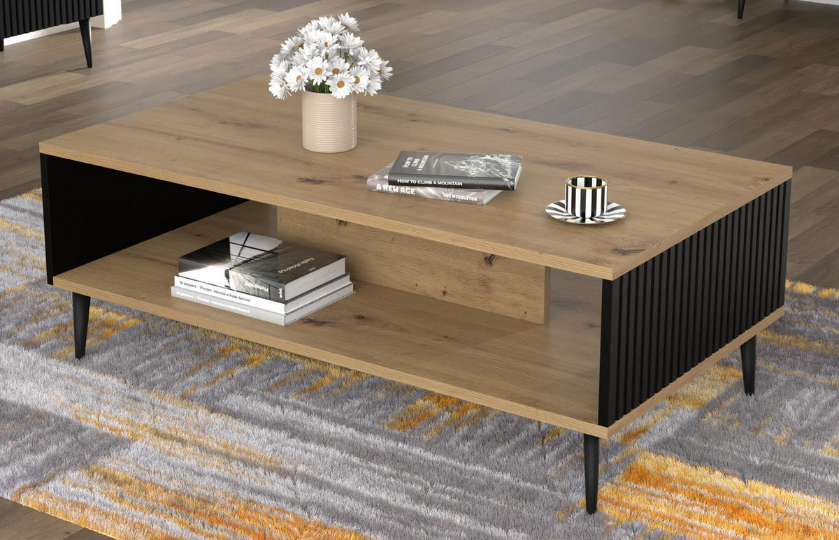 STOLIĆ ZA KAVU Artisan, crna, crna 90/43/60 - crna, drvni materijal (90/43/60cm) - RAUMHIRSCH FURNITURE