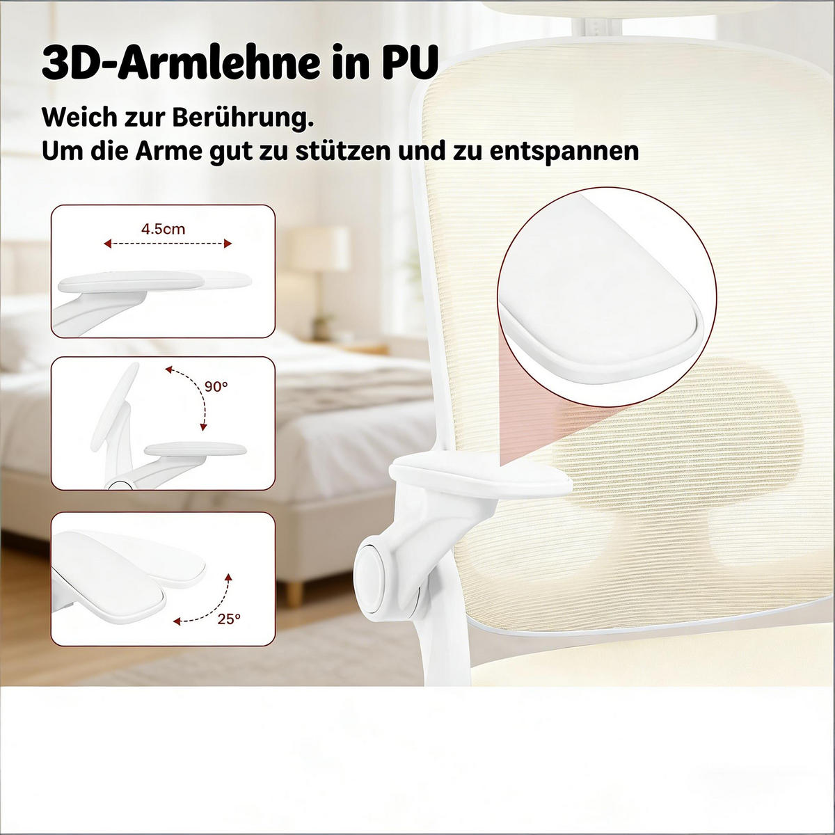 BÜROSTUHL Beige 63,5/47/117,5 cm - Beige, Metall (63.5/117.5/47cm) - PANGIVO