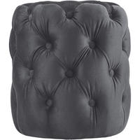 SITZHOCKER Bador Samt Dunkelgrau Hocker Schlafzimmer - Dunkelgrau, Textil (42/46/42cm) - DELUKE