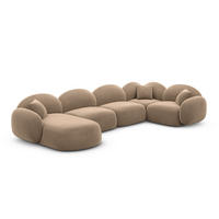 WOHNLANDSCHAFT Mirello U-Form Braun Samtstoff - Braun, Kunststoff (333/77/193cm)