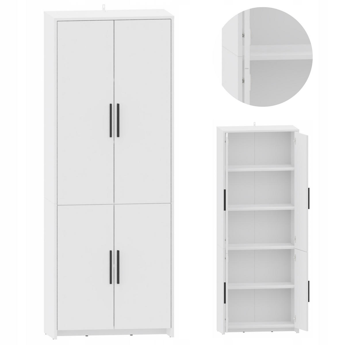 BÜCHERREGAL ALTIVO REG 70 4D Weiß 36/35,9/183,5 cm - Weiß, Holzwerkstoff (68.8/183.5/35.9cm) - Matkam Möbel