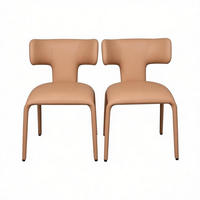 STUHL-SET DE-36169 2 Stück mit gebogener Rückenlehne Hellbraun - Hellbraun, Metall (53/78/53cm) - ComfortXL
