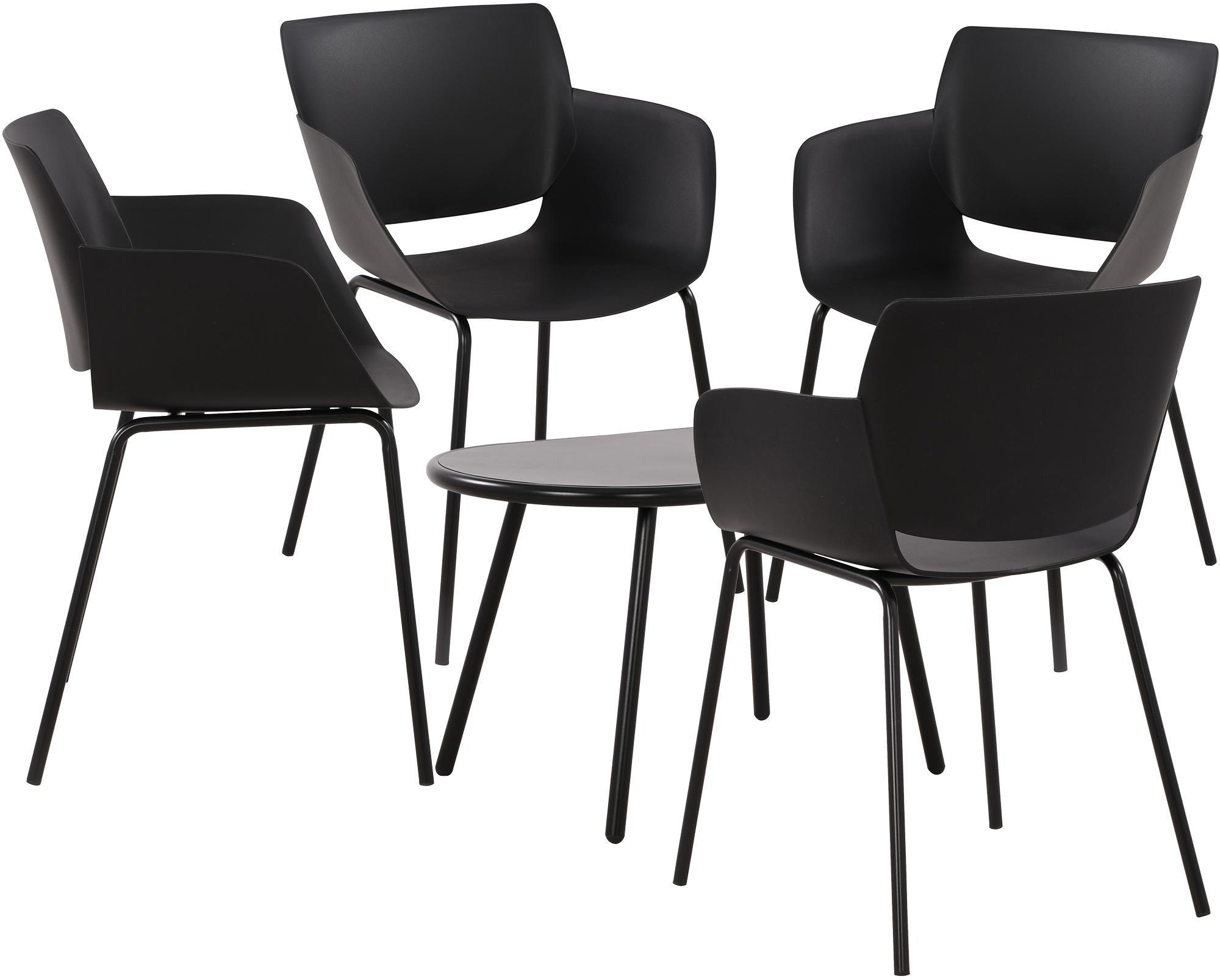 GARTENSITZGRUPPE Kunststoff schwarz - Schwarz, Kunststoff - CLP