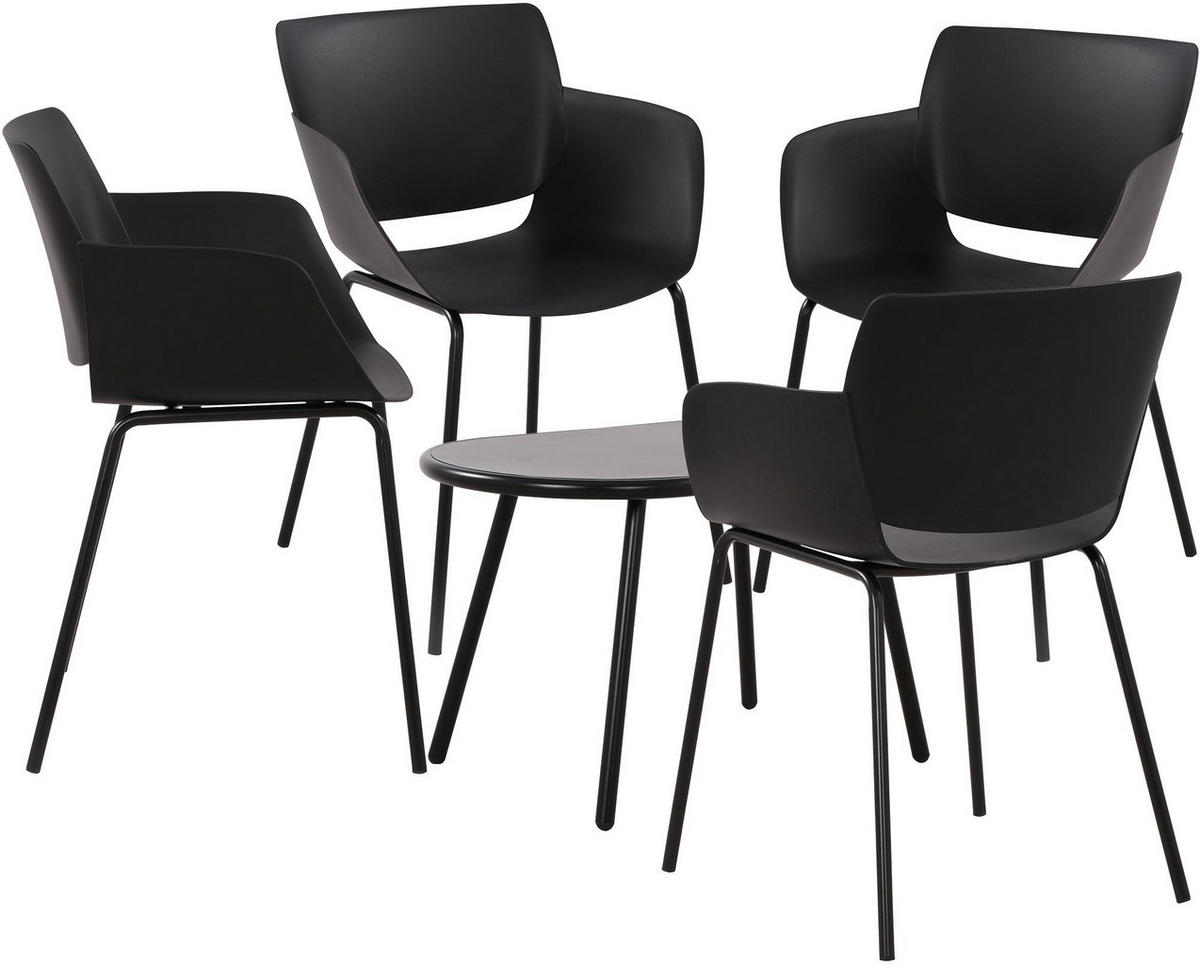 GARTENSITZGRUPPE Kunststoff schwarz - Schwarz, Kunststoff - CLP
