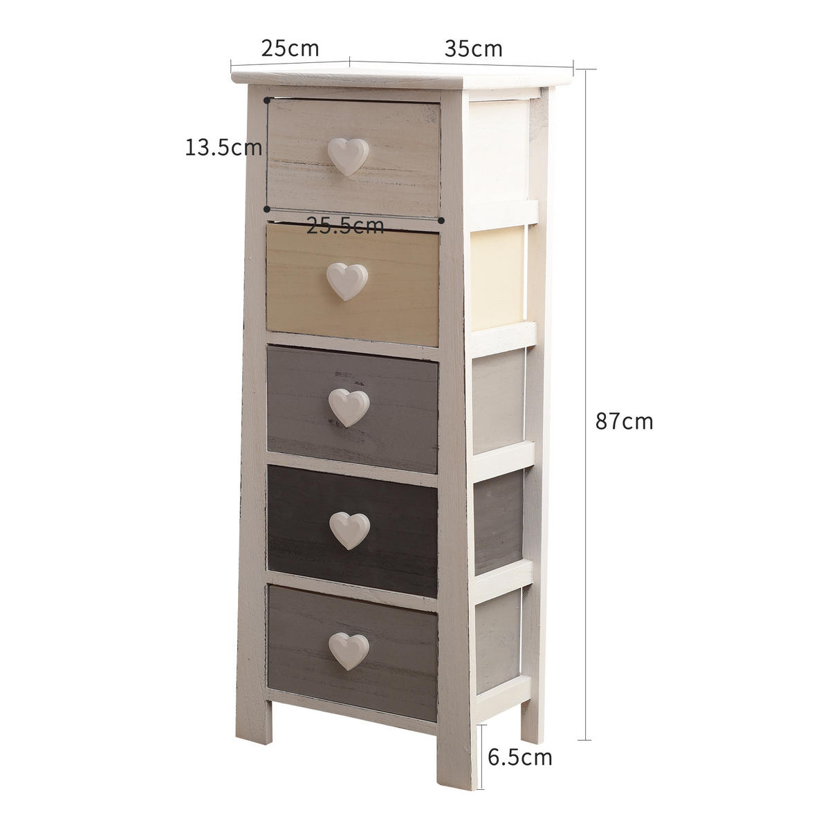 KOMMODE Mehrfarbig 25/35/87 cm - Multicolor, Holz (25/87/35cm) - Mobili Rebecca