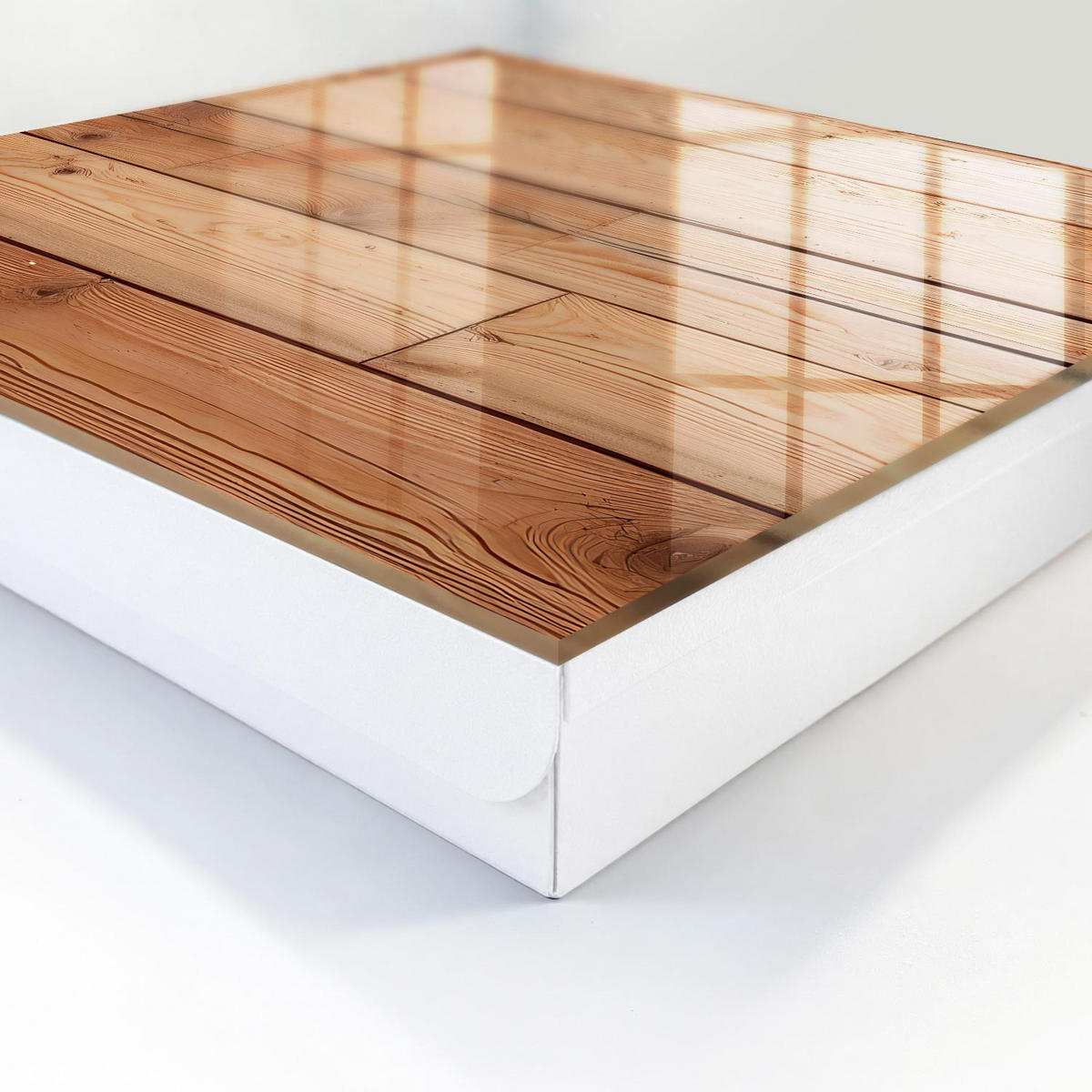 SCHLÜSSELBOX Weiß 30x30 cm – Türöffnung nach rechts - Holzbretter - Beige, Metall (30/30/5cm) - TULUP