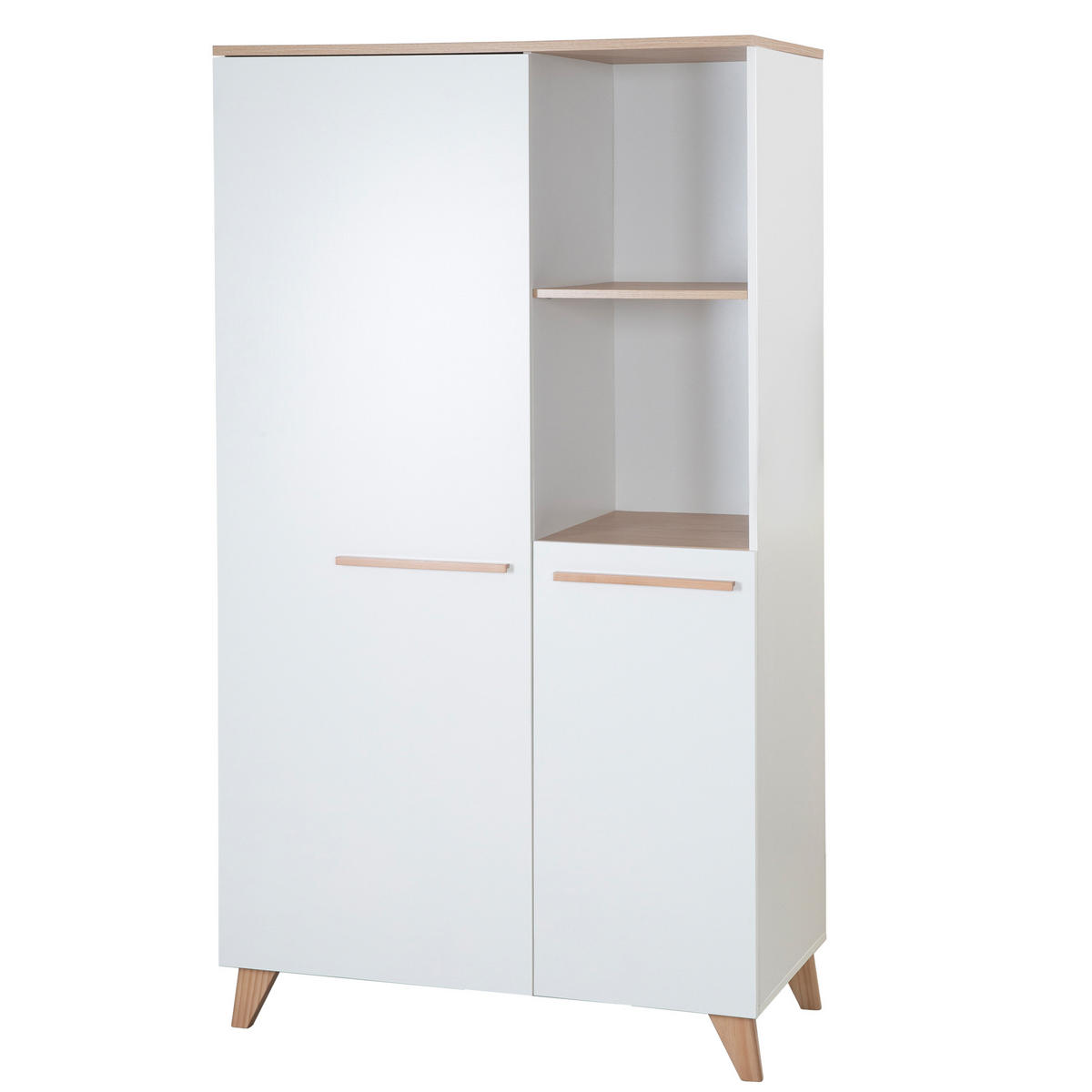 KINDERKLEIDERSCHRANK Leon 2-türig - Honigeiche/Weiß, Holz/Holzwerkstoff (100/180/52cm) - Roba