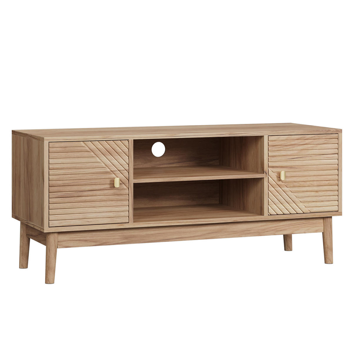 TV-ELEMENT mit Stauraum 110 x 40 x 48 cm MDF Oak - Braun, Holzwerkstoff (40/48/110cm) - Beauniv