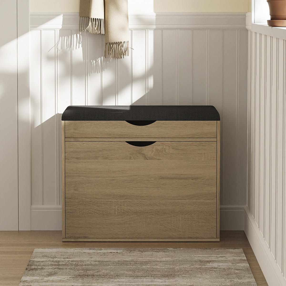 BOTNÍK S LAVICÍ Schufy Sonoma - Sonoma dub, kompozitní dřevo (60/51/30cm) - Vicco